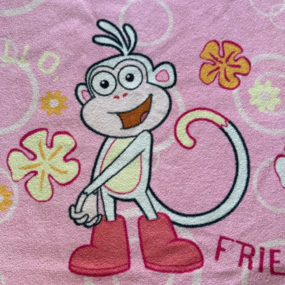 Vintage Dora The Explorer Beach Towel Pink Boots Hola Amigos Y2K Kidcore 42x23